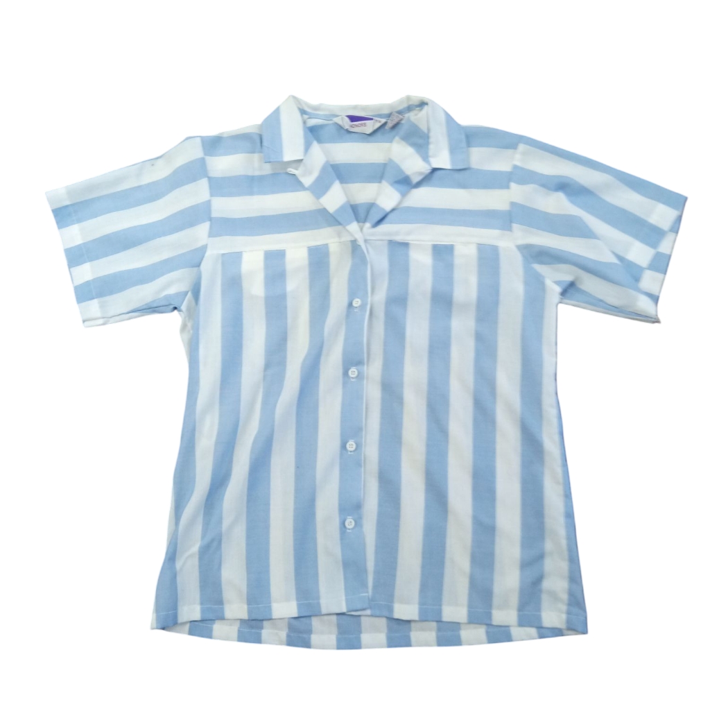 Vintage Honors Size 7/8 Blue And White Striped Buttondown Shirt